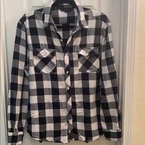 Black and White Flannel Shirt